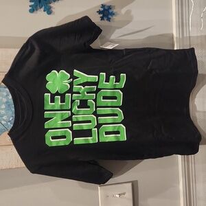 NWT St. Patrick's Day Tee Shirt One Lucky Dude Boys sz XXL (18)
